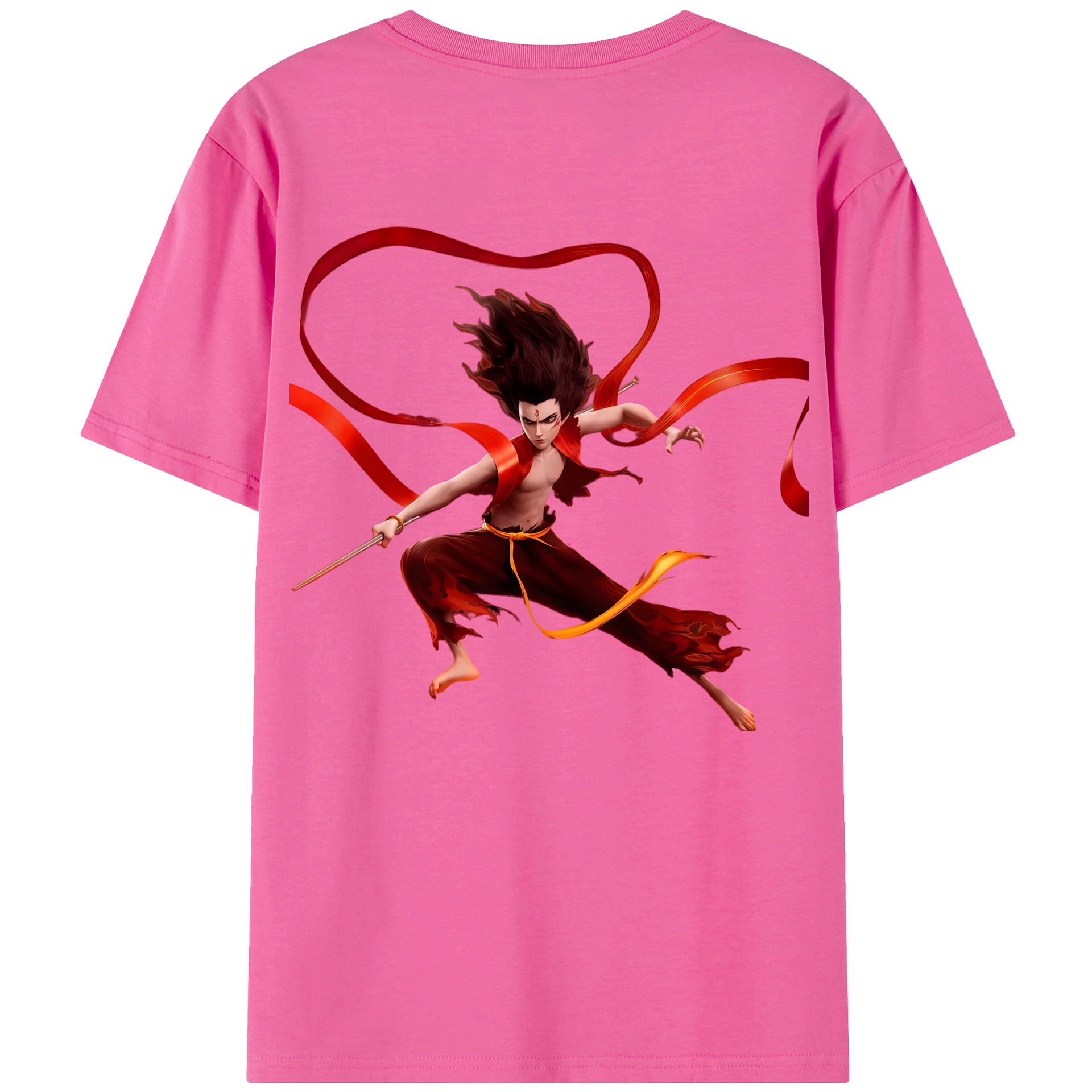（画像用） Ne Zha 2 ナタ 魔童の大暴れ レディース半袖Tシャツ(バックプリント)